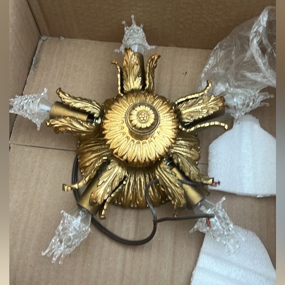 Vintage gold gilded starburst ceiling light